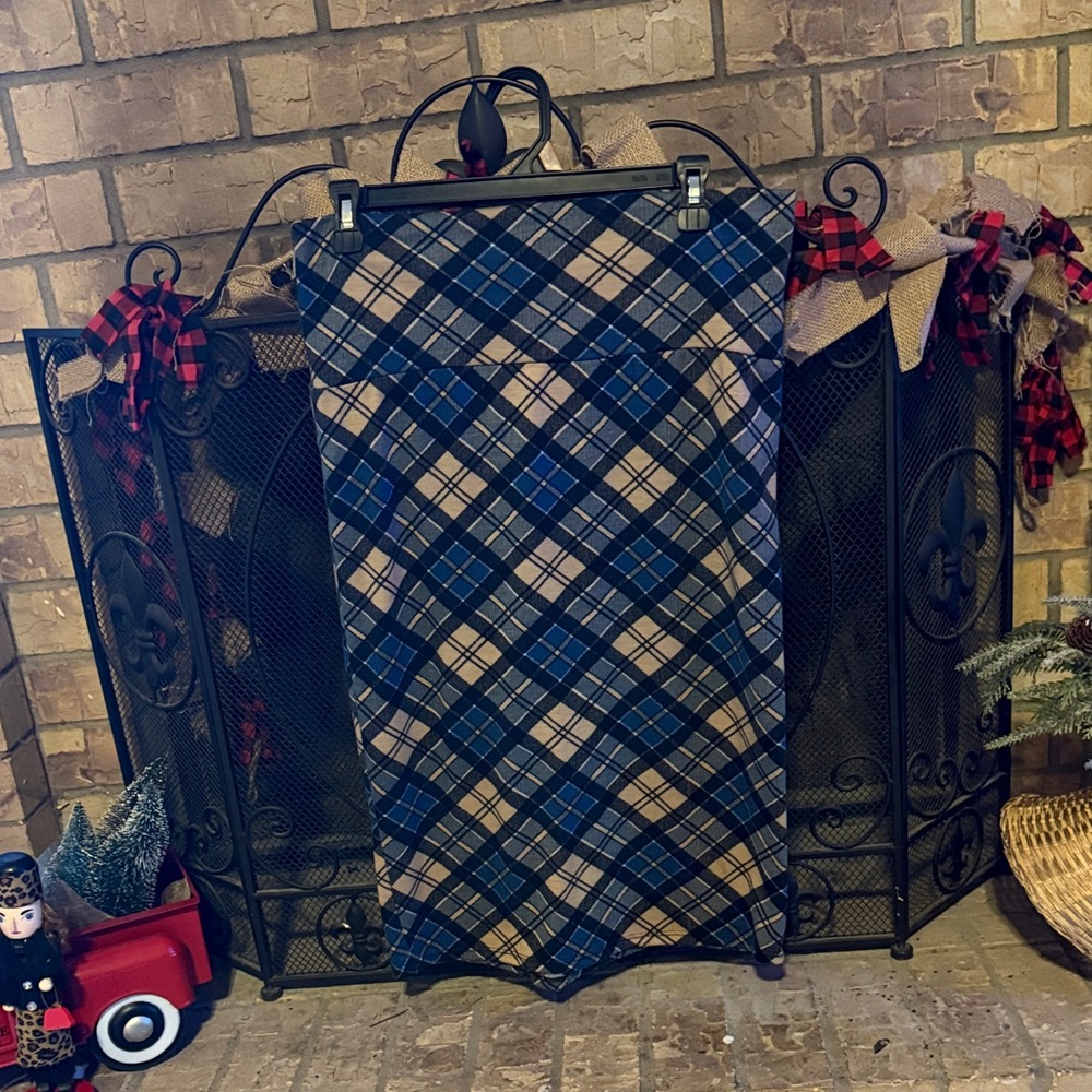 Blue and Black Plaid Women's Skirt